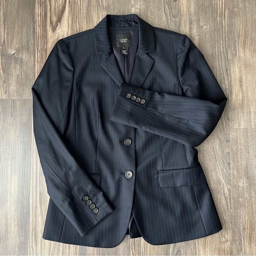 J.Crew Super 120s Wool Pinstripe 2-Button Blazer - Picture 4 of 16